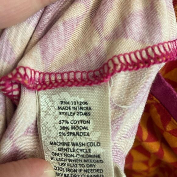 Soft Surroundings Geometric Maxi Dress Pink & Orange Small - Picture 4 of 5
